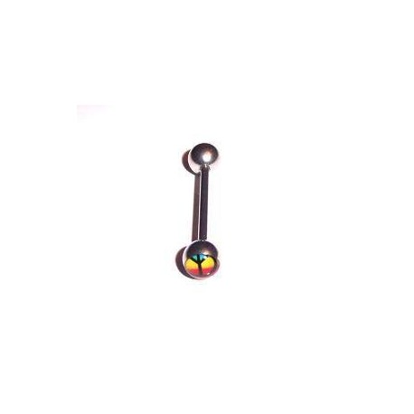 Body piercing tongue Hippie Sign Peace 19mm