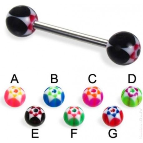 Piercing Limba Acril Mixt Color 22mm