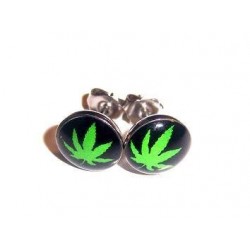 Body piercing earrings Marijuana