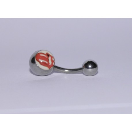 Piercing navel red tongue 8mm