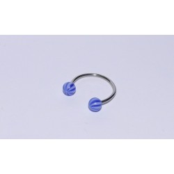 Piercing circular white-blue 12mm