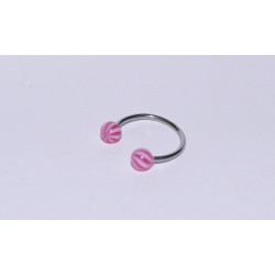 Piercing circular white-pink 12mm