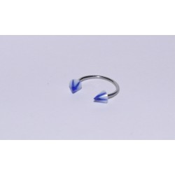 Piercing Circular ascutit alb-albastru 12mm