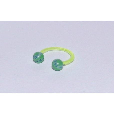 Piercing circular acrylic green 10mm