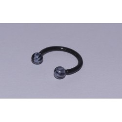 Piercing circular acrylic black 10mm