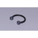 Piercing circular acrylic black 10mm