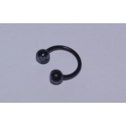 Piercing circular acrylic black 9mm