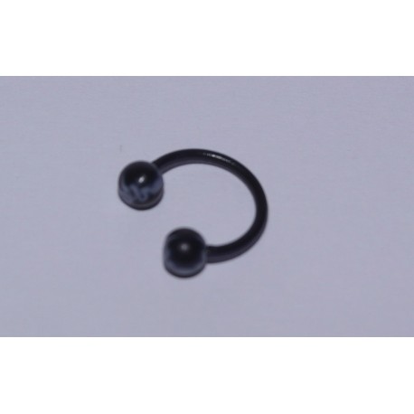 Piercing circular acrylic black 9mm