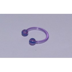 Piercing circular acrylic dark purple 10mm