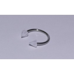 Piercing Circular ascutit alb 10mm