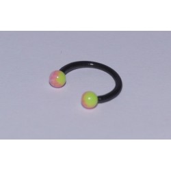 Piercing circular acrylic pink-yellow 10mm