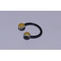 Piercing Circular acril negru-galben 9mm