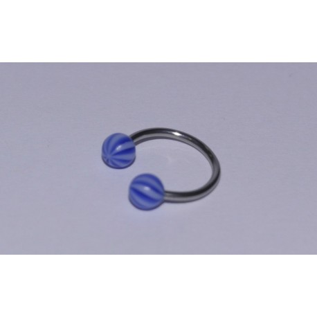 Piercing circular white-blue 10mm