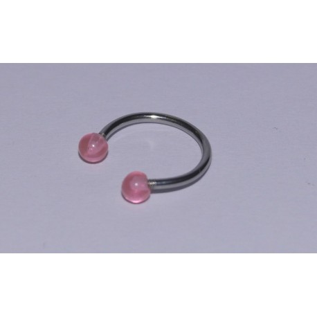 Piercing Circular bila roz transparent 10mm