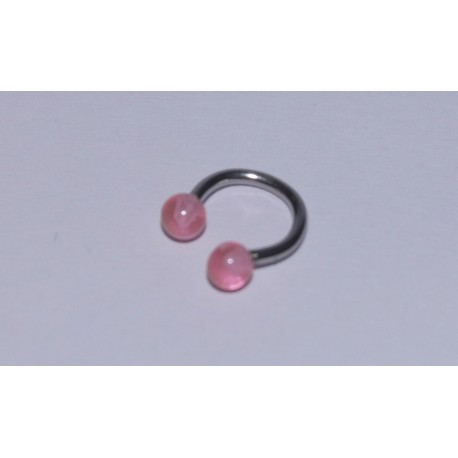 Piercing circular ball transparent pink 6mm