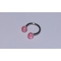 Piercing Circular bila roz transparent 6mm