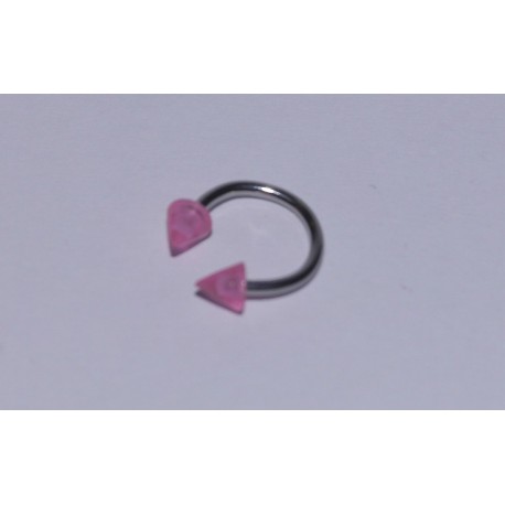 Piercing Circular ascutit roz transparent 8mm
