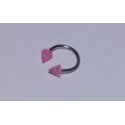 Piercing Circular ascutit roz transparent 8mm