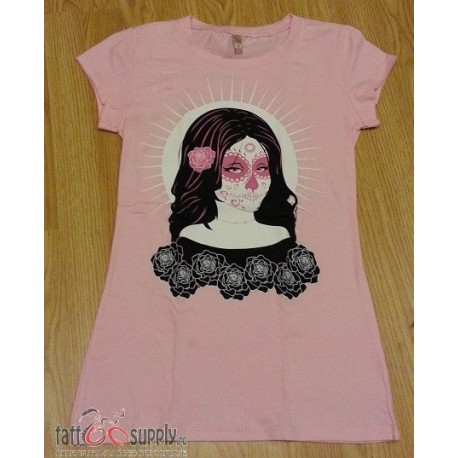Tricou Dama Day of The Dead Pink